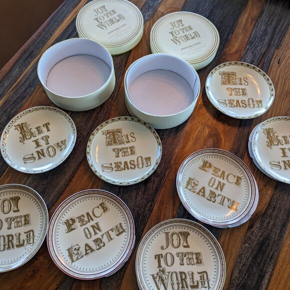 Pottery Barn Joy to the World Appetizer Plates - 2 sets - Picture 7 of 9